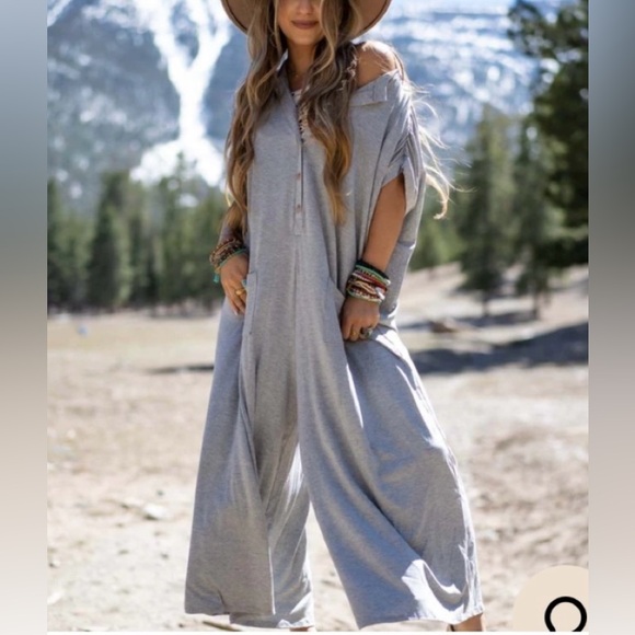 Three Bird Nest Pants - Three Bird Nest Light Gray Jumpsuit